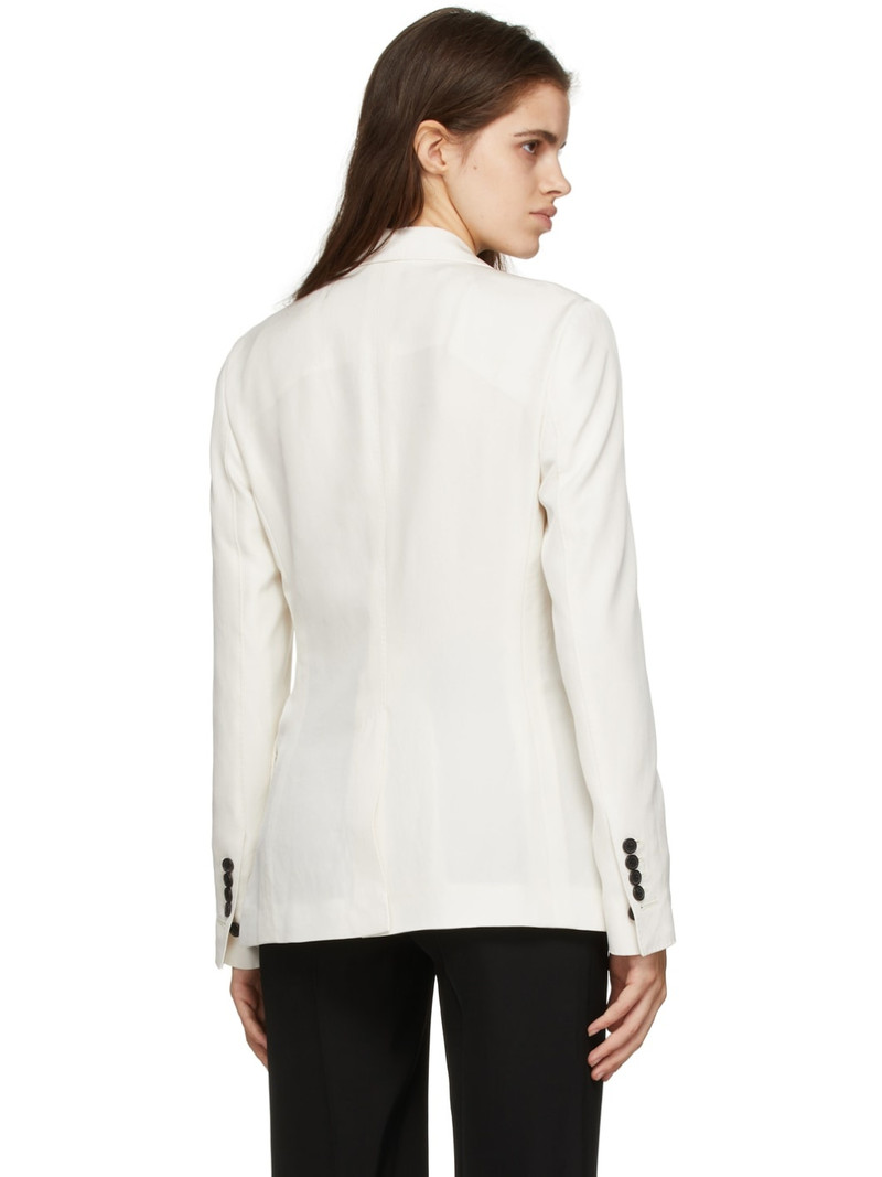 Off-White Twill Double-Breasted Blazer 3