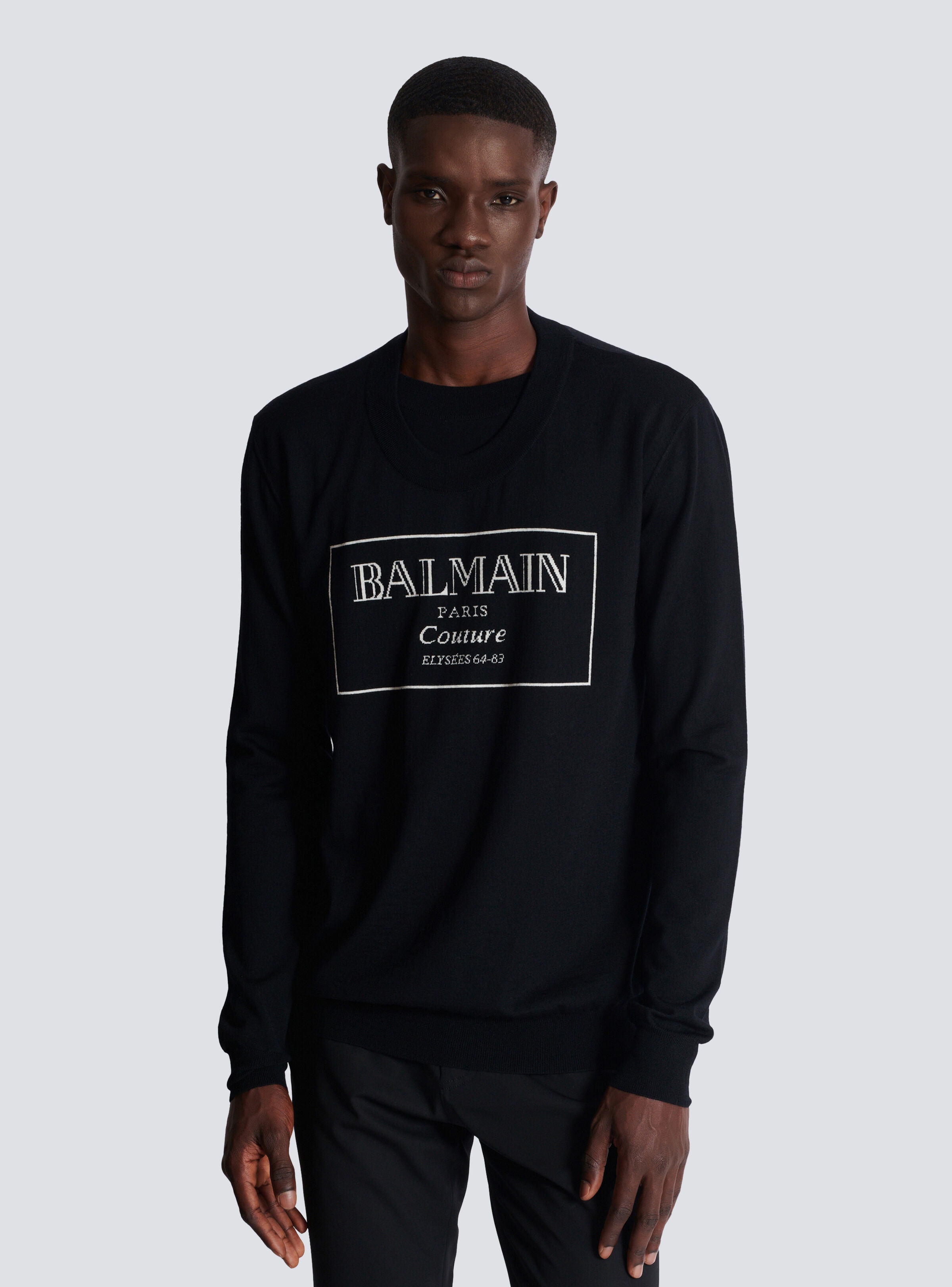 Knit jumper with Balmain Couture label - 6