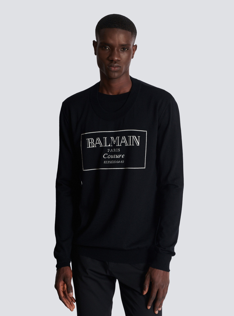 Knit jumper with Balmain Couture label 6