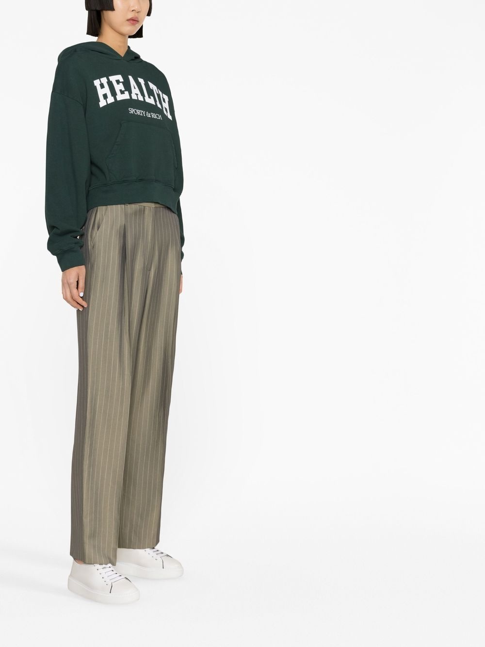 Health cropped cotton hoodie - 2