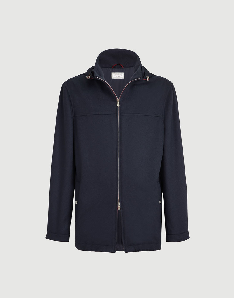 Lightweight cashmere flannel biker jacket 1