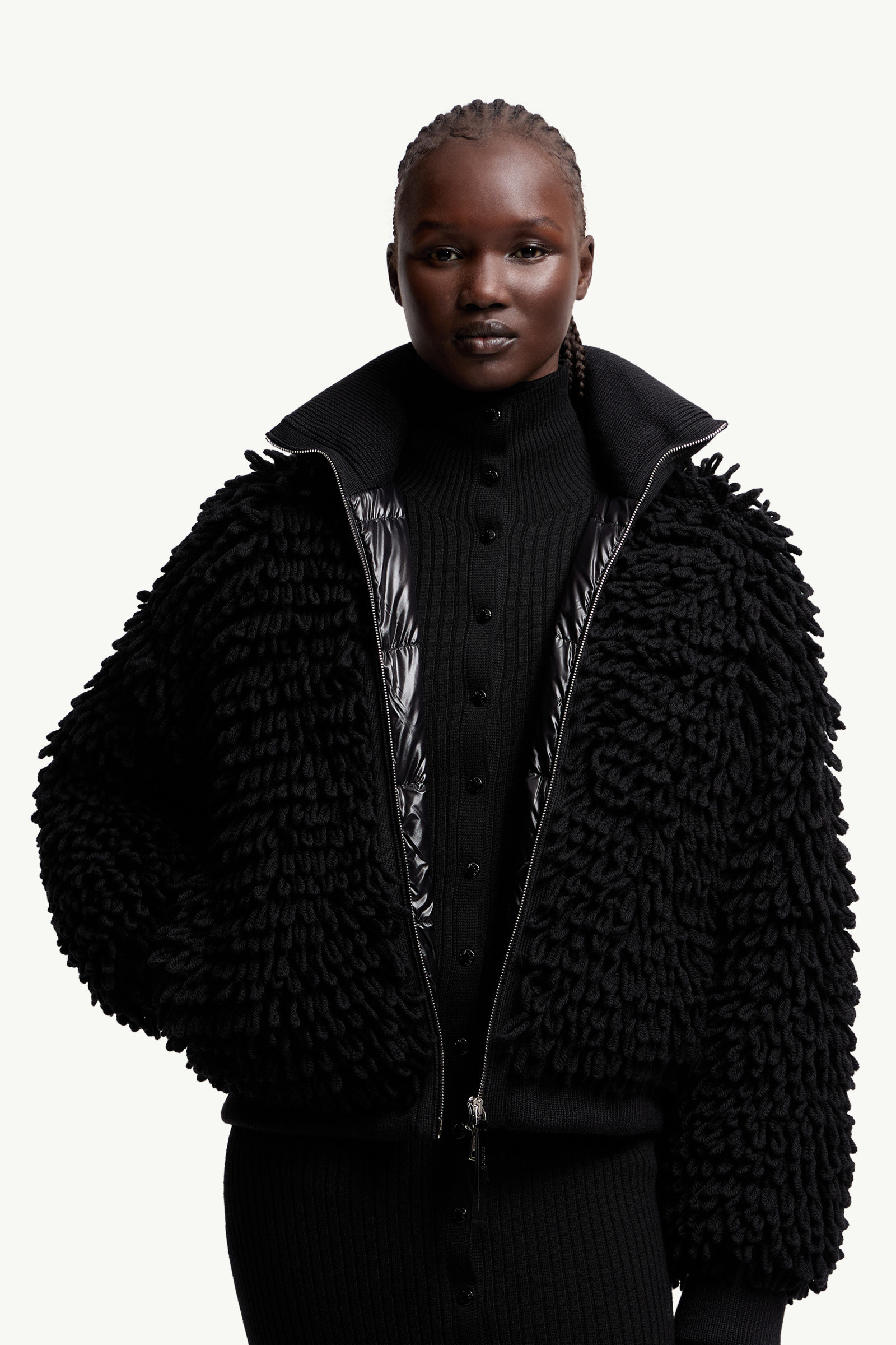 Moncler x EE72 by Edward Enninful Wool Blend Zip-Up Cardigan - 6