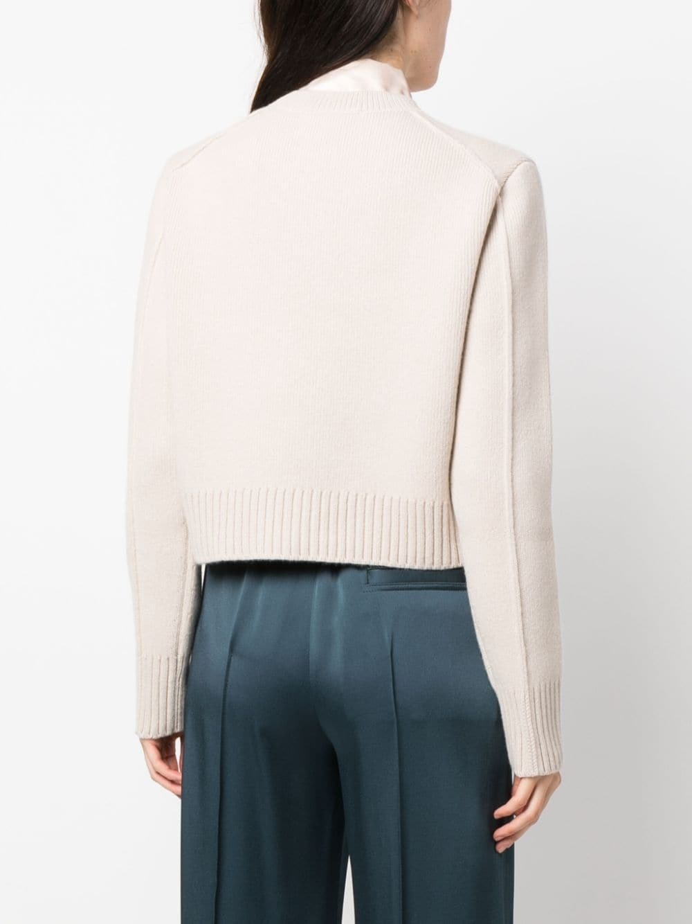 crew-neck cropped jumper - 4