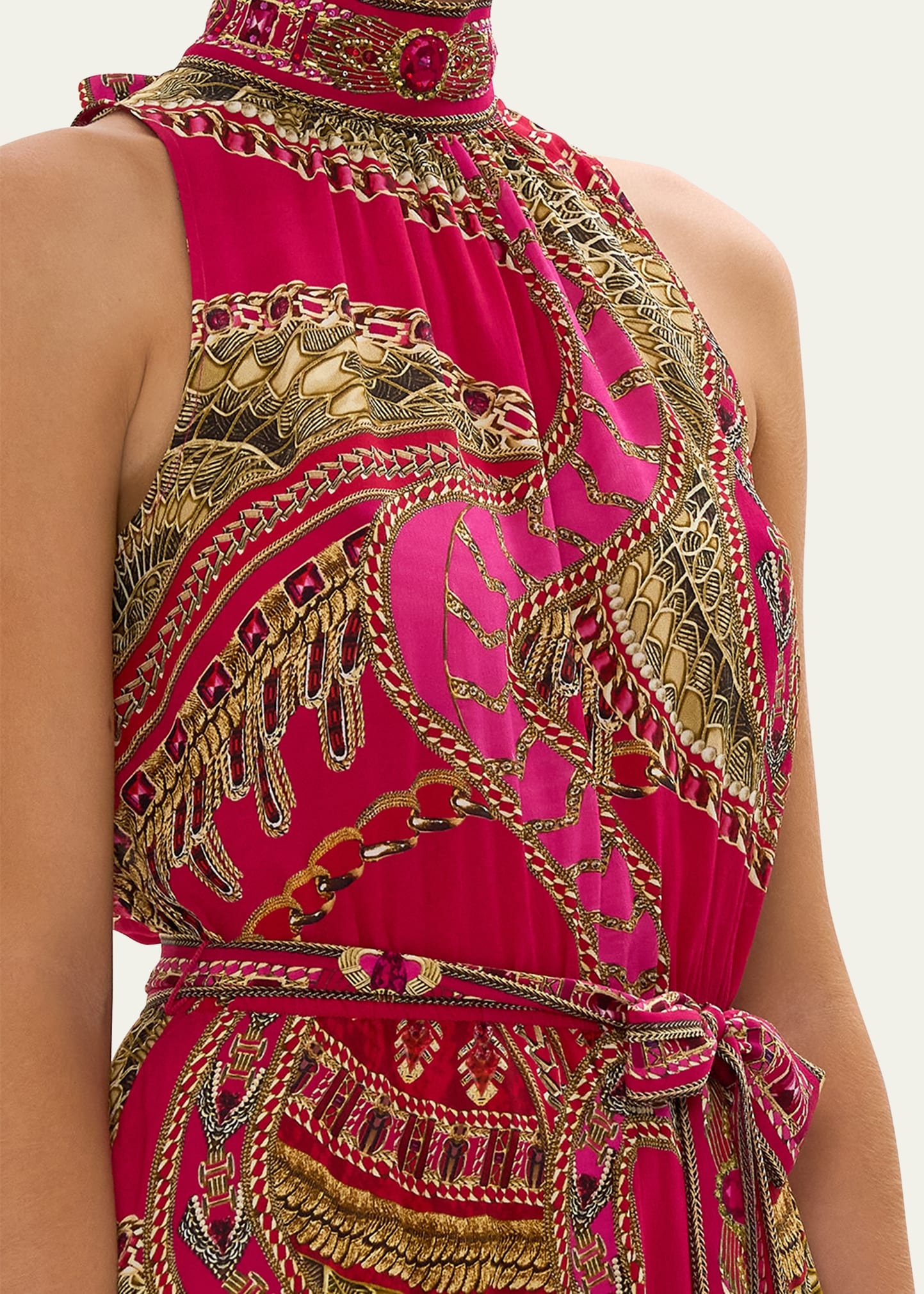 Kissed By A Cobra Tie-Neck Maxi Dress - 5