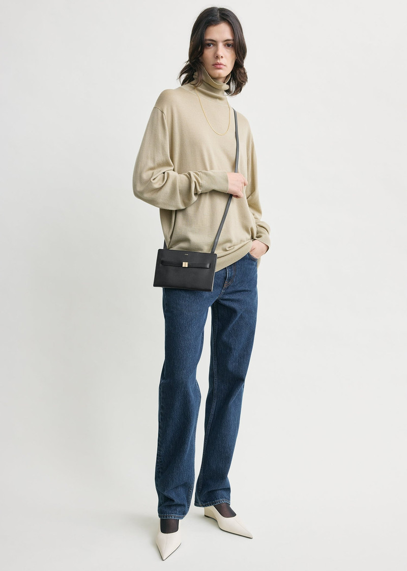 TOTEME Belted leather crossbody black outlook