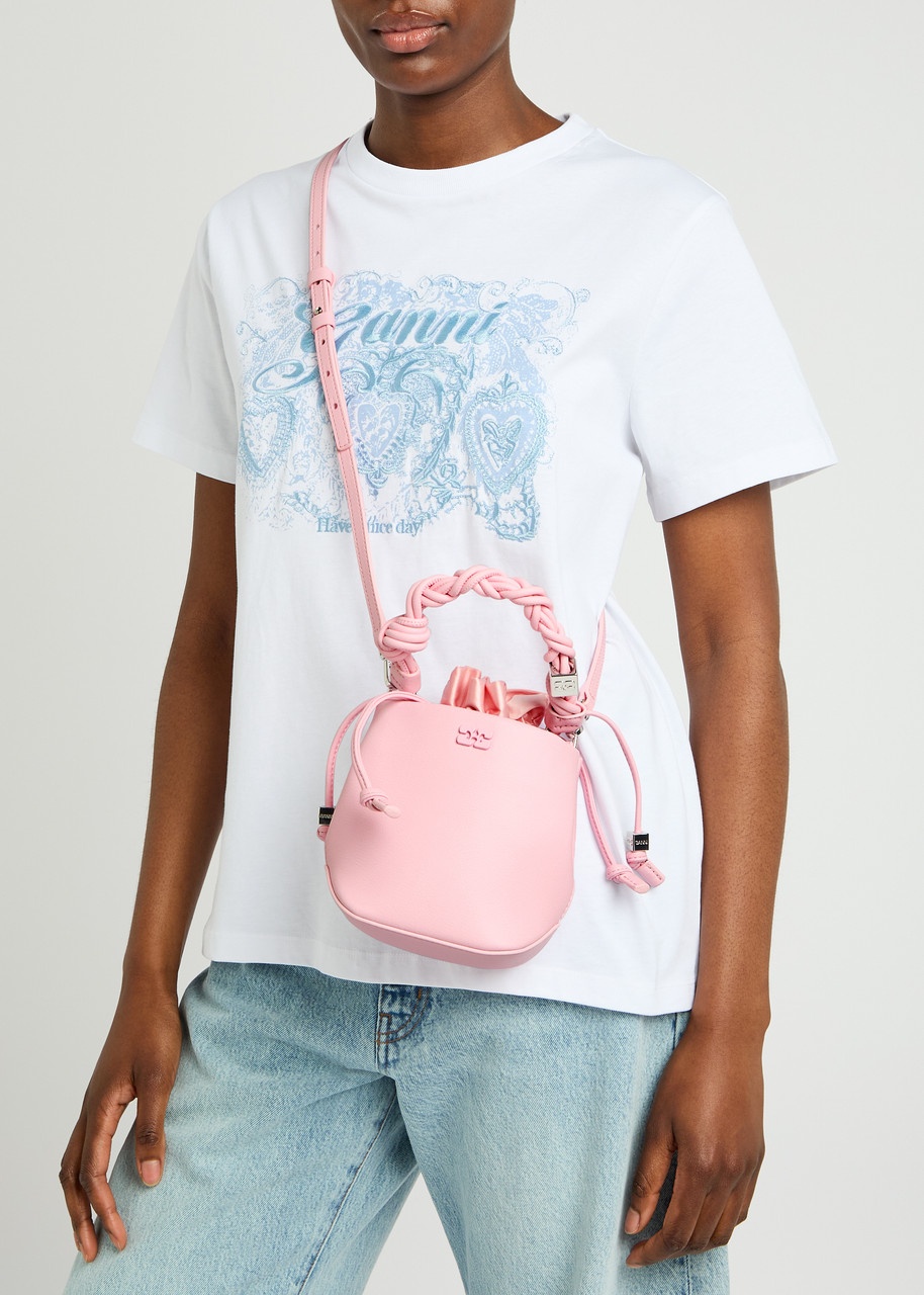 Ganni Bou Mini Grained Leather Bucket bag - 6
