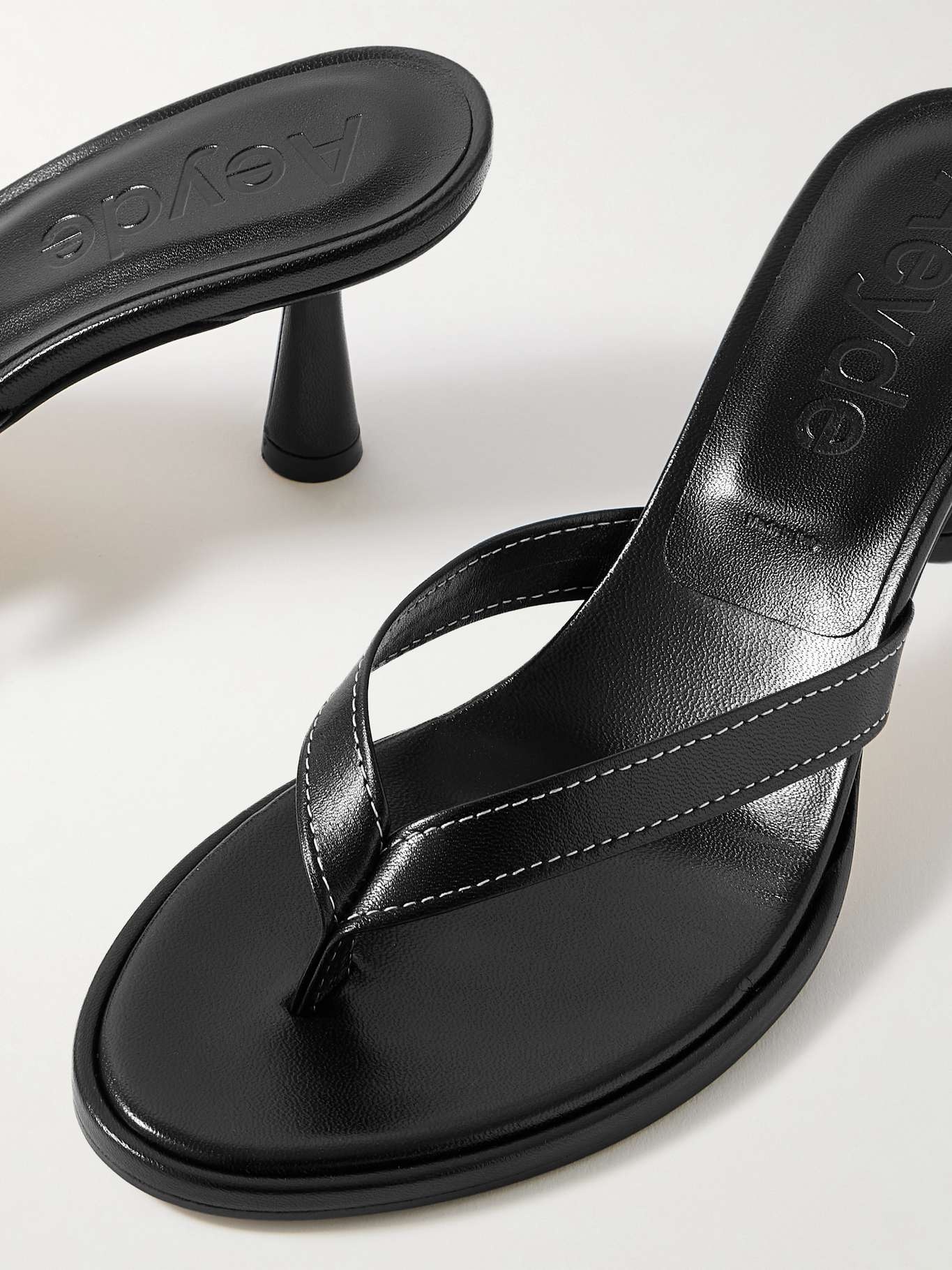 Daphne leather sandals Black - 4