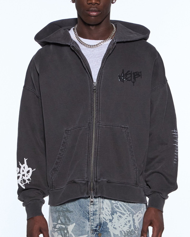 GRAFF EKCESS ZIP THRU HOODIE FADED BLACK 5