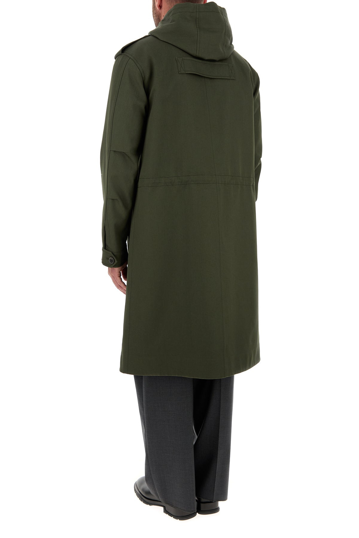 Army green cotton trench coat - 4