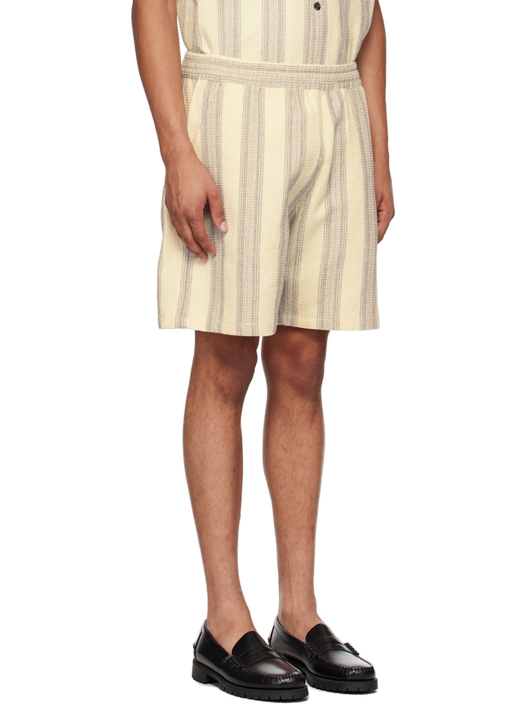 Beige Dodson Stripe Shorts - 2