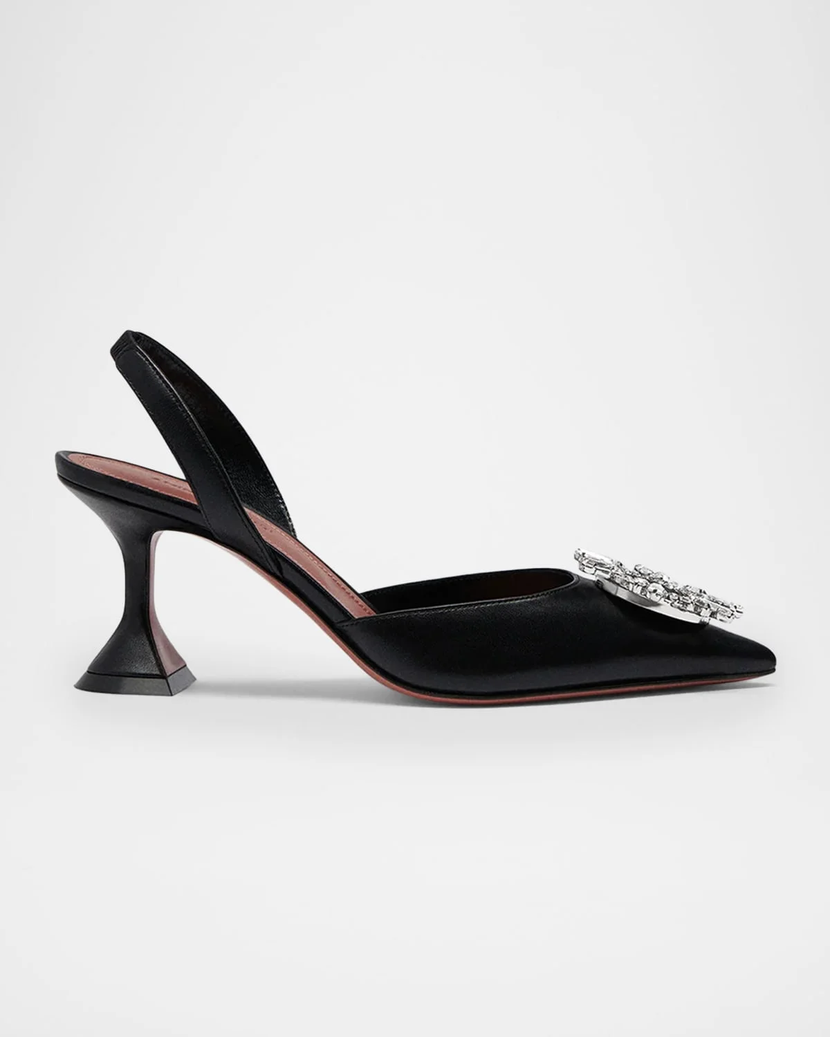 70mm Begum Leather Crystal Slingback Pumps - 1