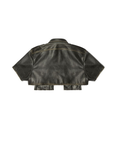 Heron Preston Distressed Leather Shirt outlook