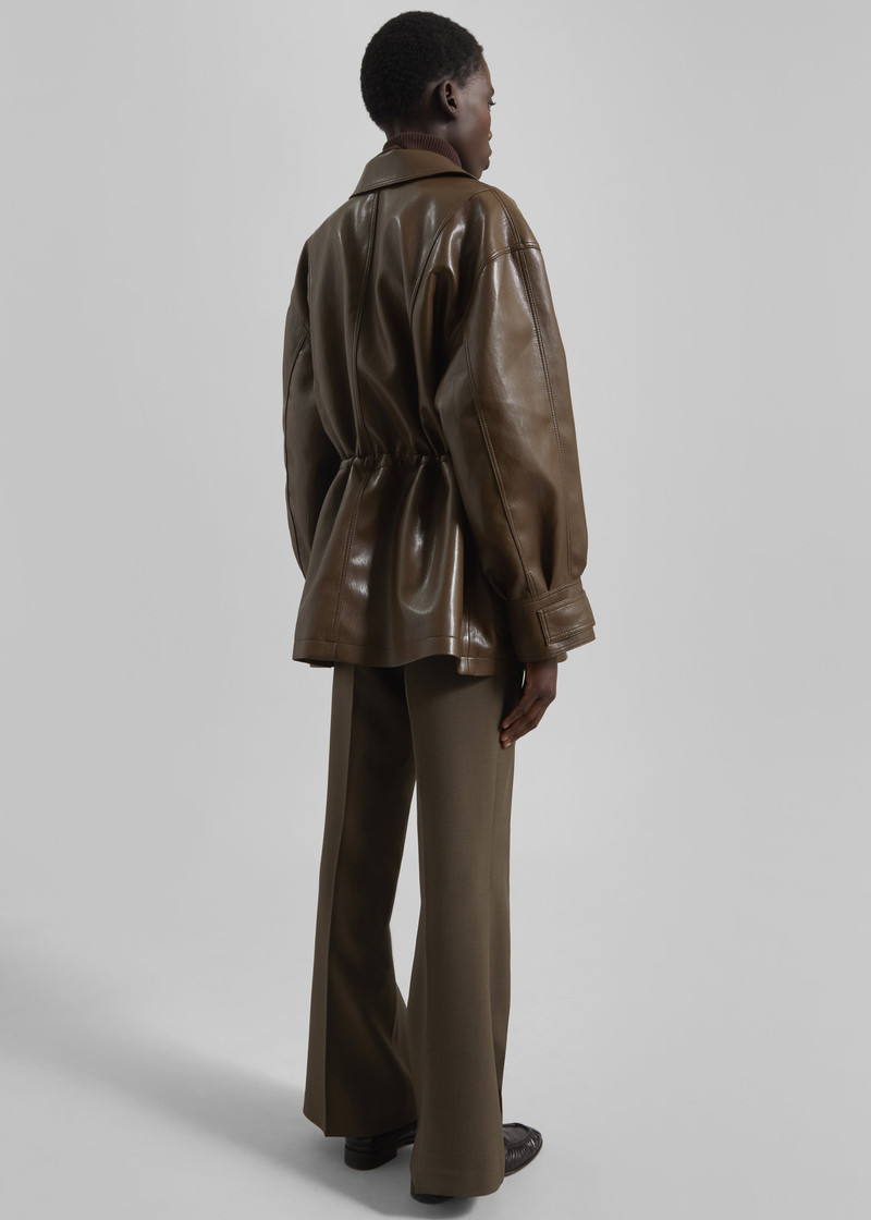 Cassel Faux Leather Jacket - Brown 11