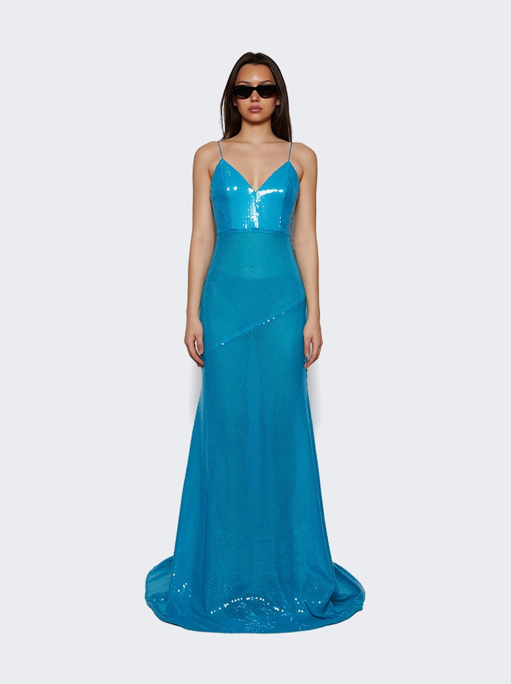 Bikini Gown In Sequin Blue - 2