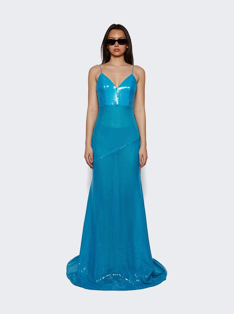 ALEX PERRY Bikini Gown In Sequin Blue outlook