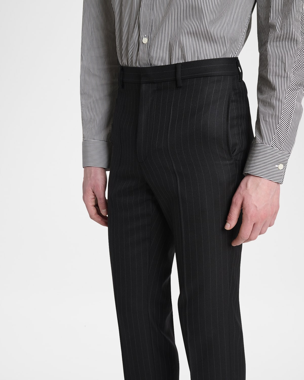 Men's Classic-Fit Pinstripe Formal Trousers - 4