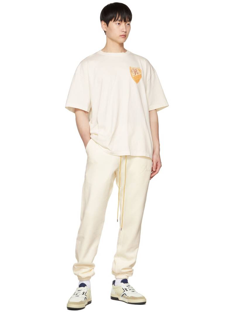 Rhude Off-White Embroidered Lounge Pants outlook