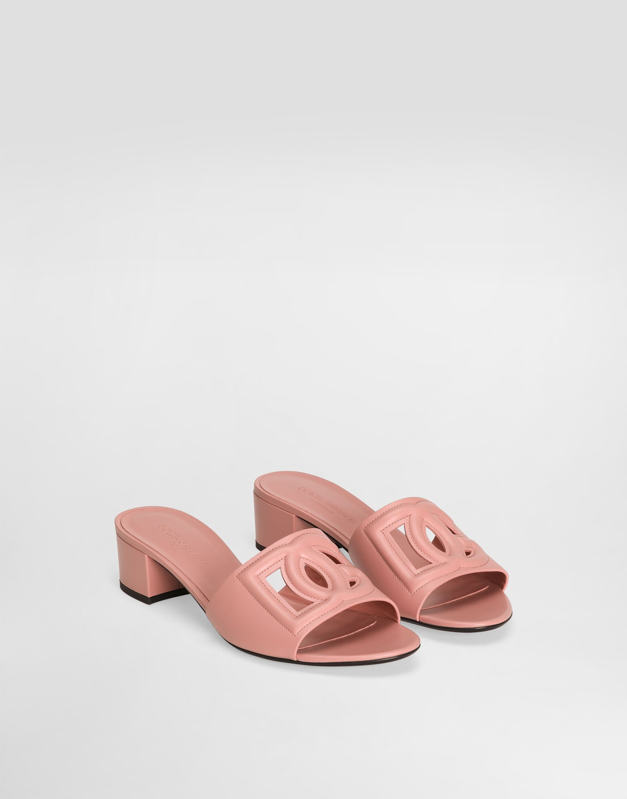 【SALE】CALFSKIN MULES WITH DG LOGO Dolce & Gabbana Calfskin mules with DG logo | REVERSIBLE