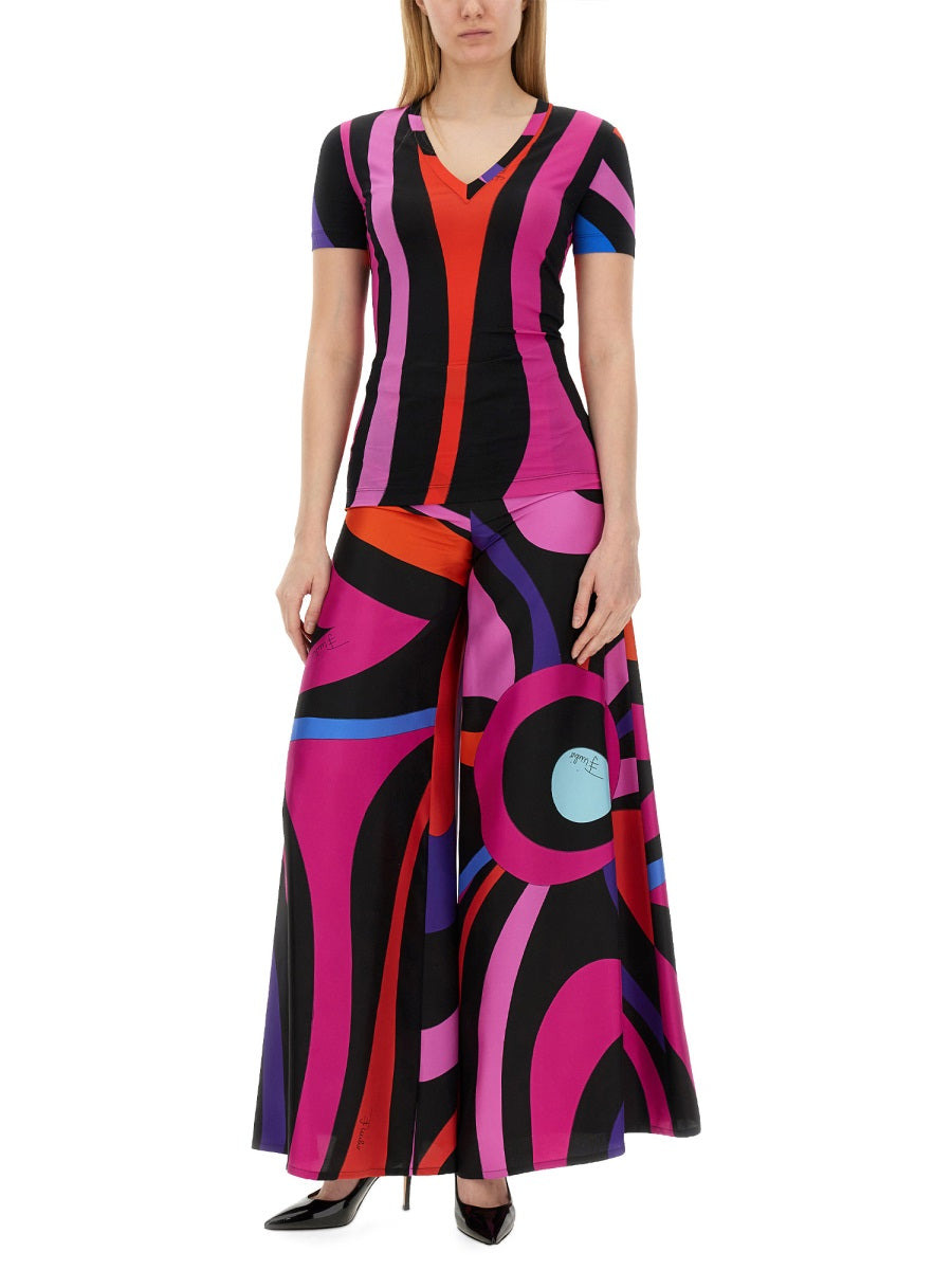 Pucci Women Marble Print T-Shirt - 2