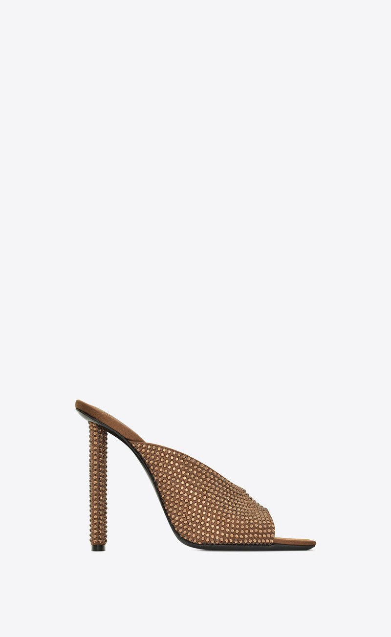 sept mules in satin crepe and rhinestones - 1