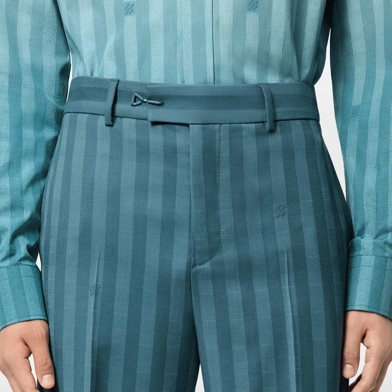 Louis Vuitton Damier Striped Hook Detail Pants outlook