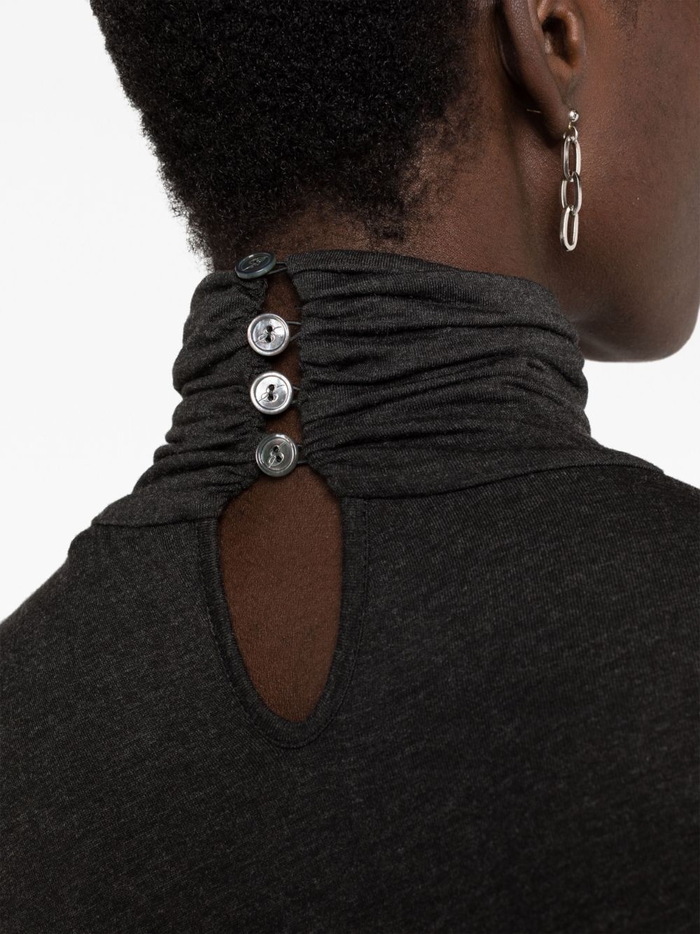 high-neck draped top - 5