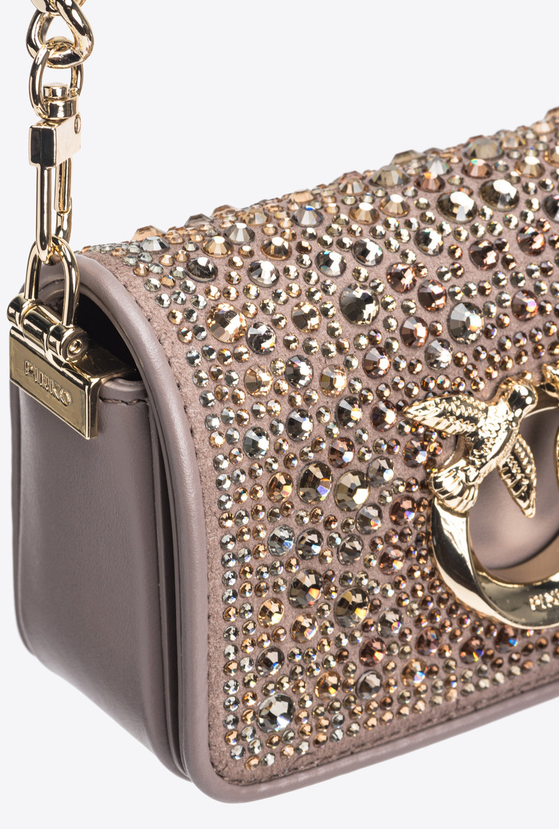 PINKO GALLERIA FULL-RHINESTONE MICRO LOVE BAG CLICK 4