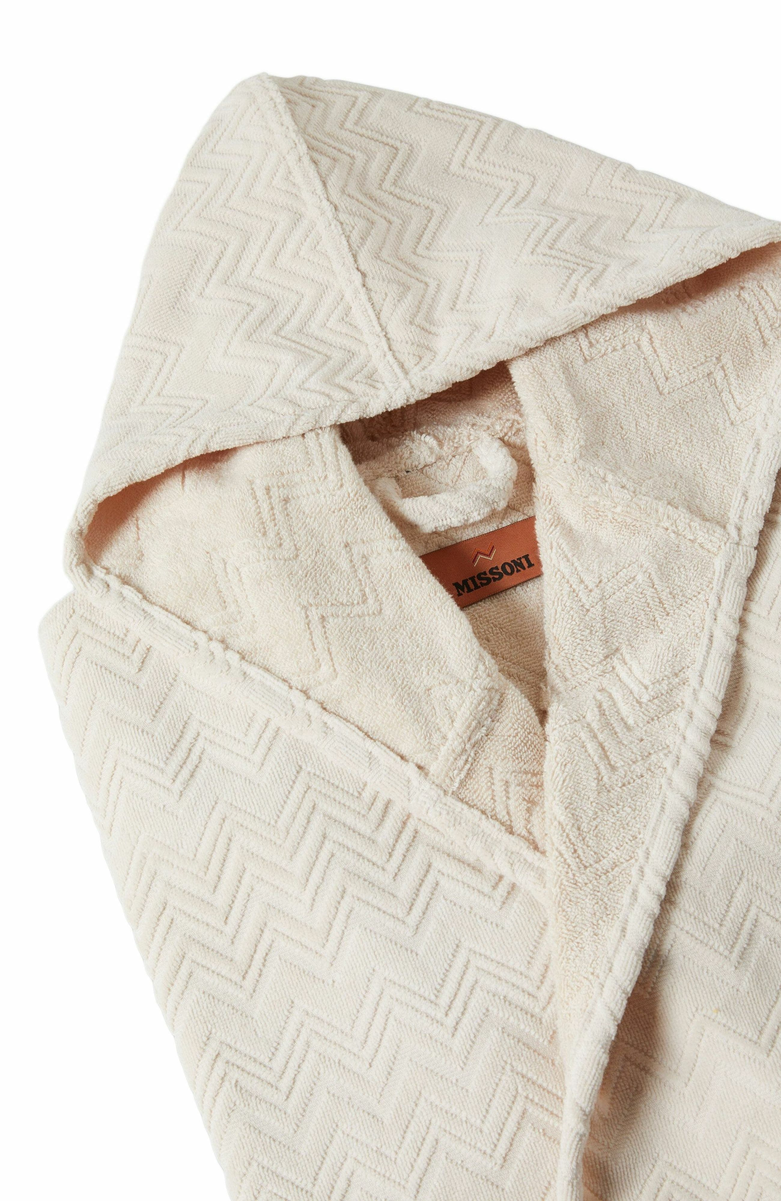 Missoni Home Chalk Bathrobe In Cotton Terry With Zigzag Pattern in Brown at Nordstrom - 3