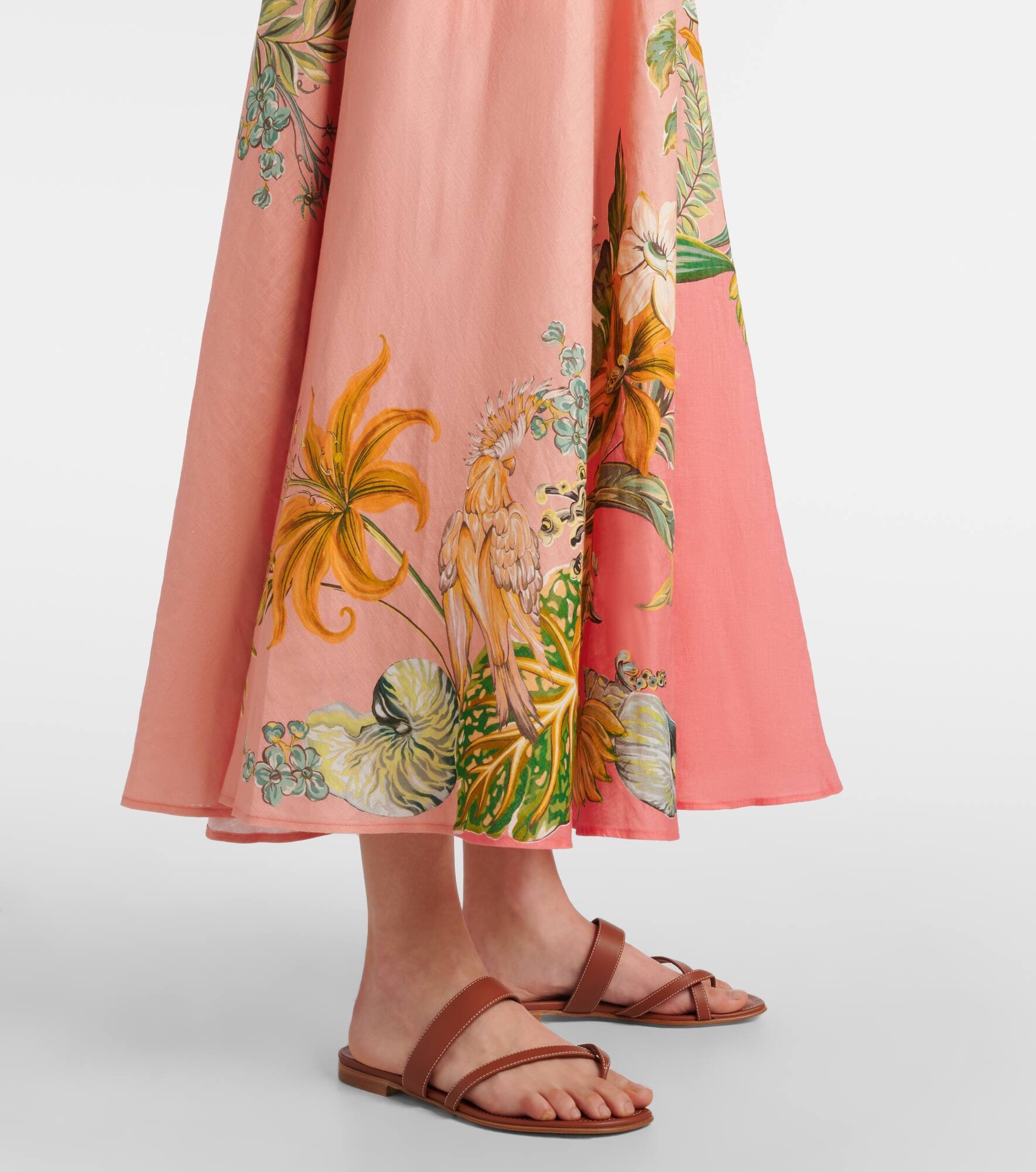 Floral linen maxi dress - 5
