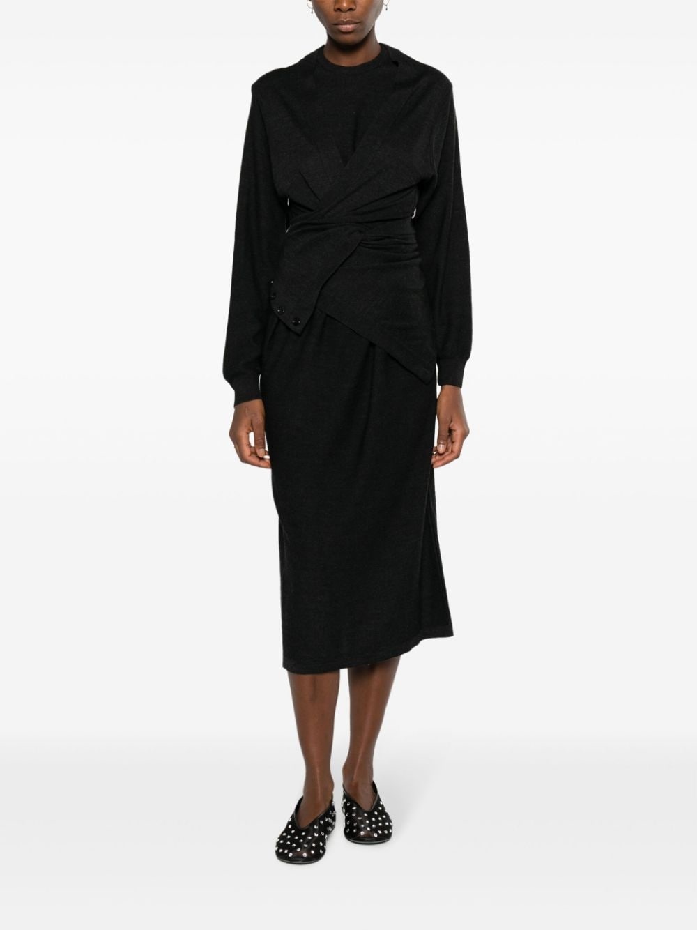 wool-blend midi dress - 2