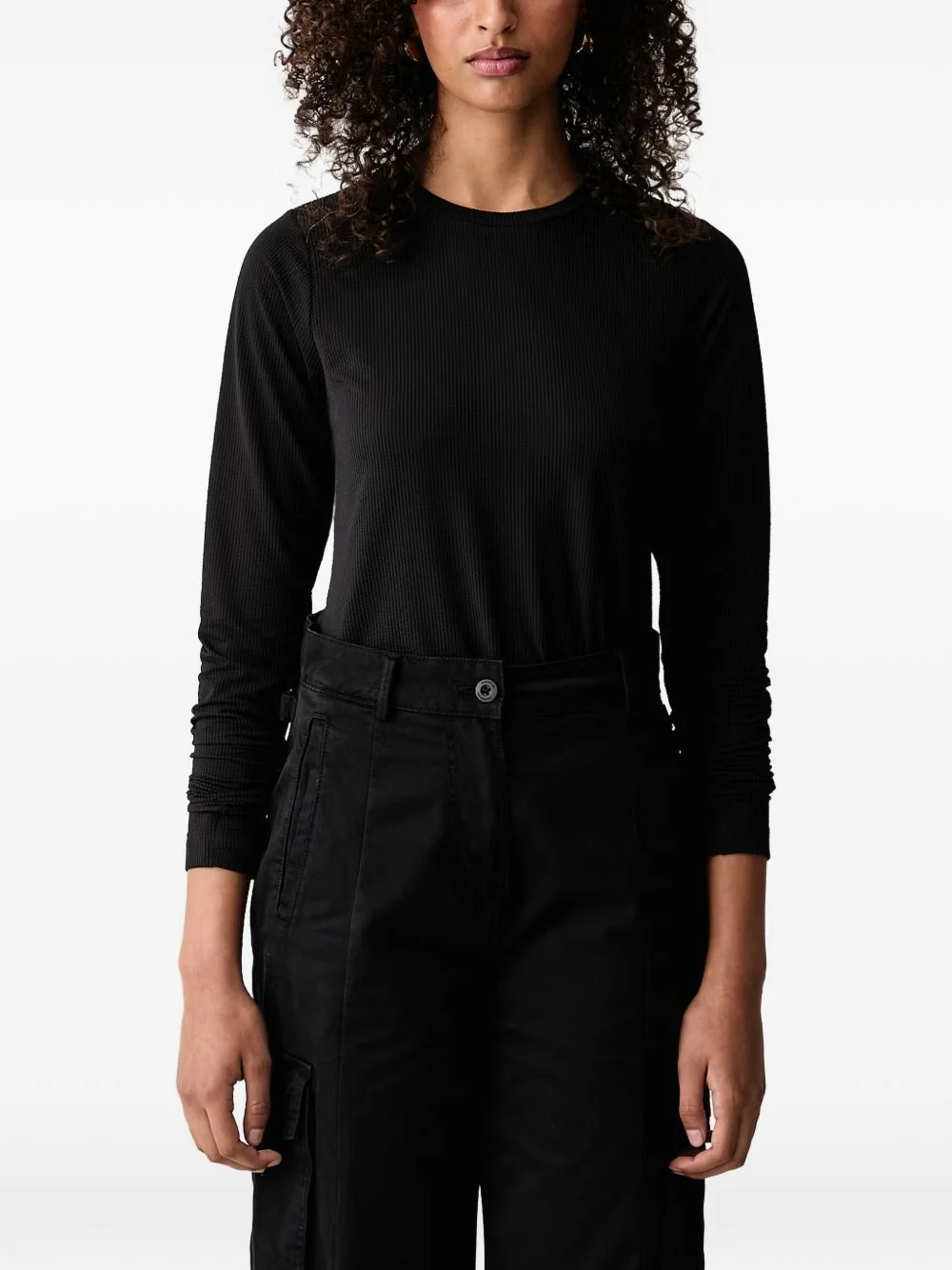Golden ridge ribbed long-sleeve tee - 1