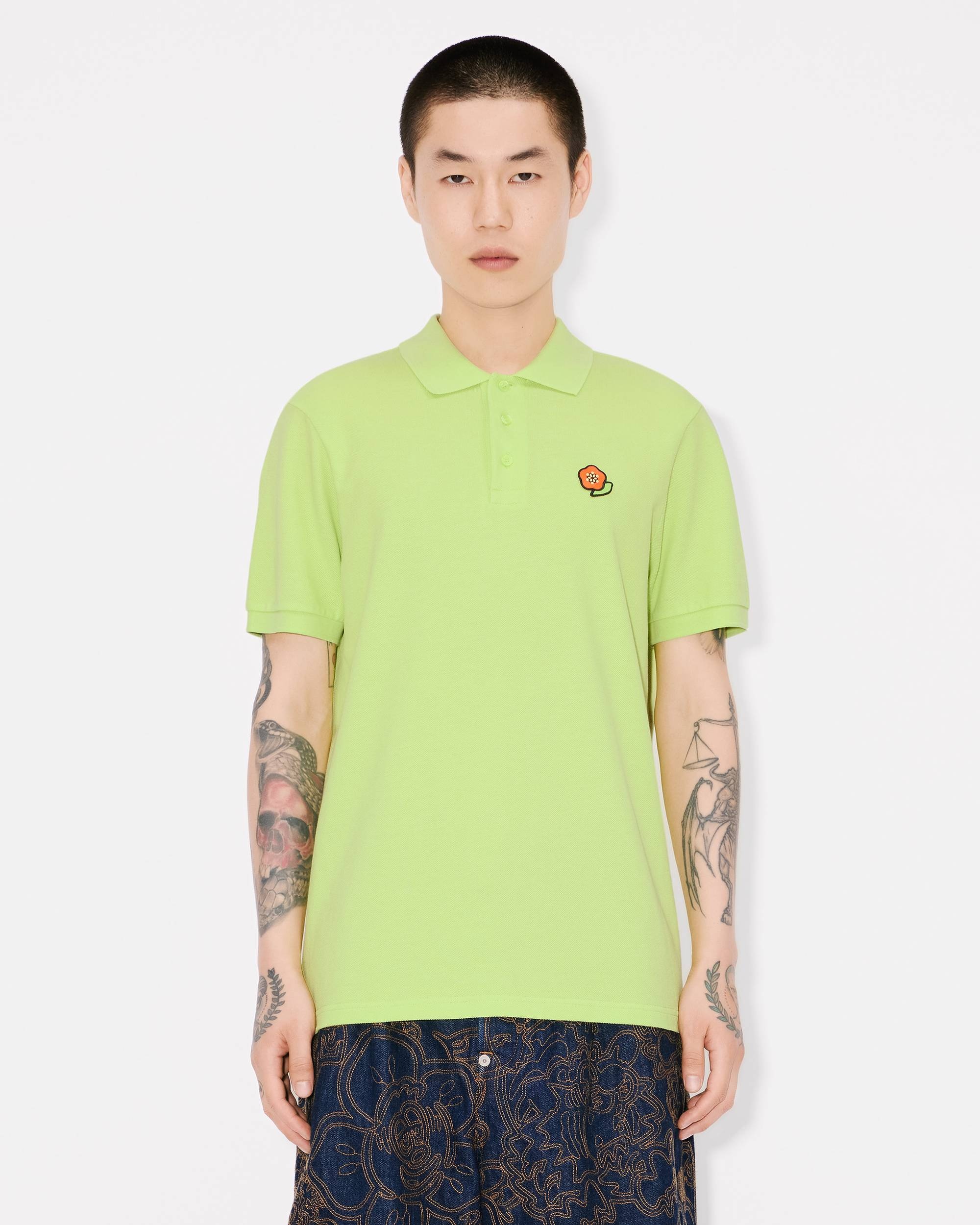 'KENZO Pop' embroidered slim polo in cotton - 3