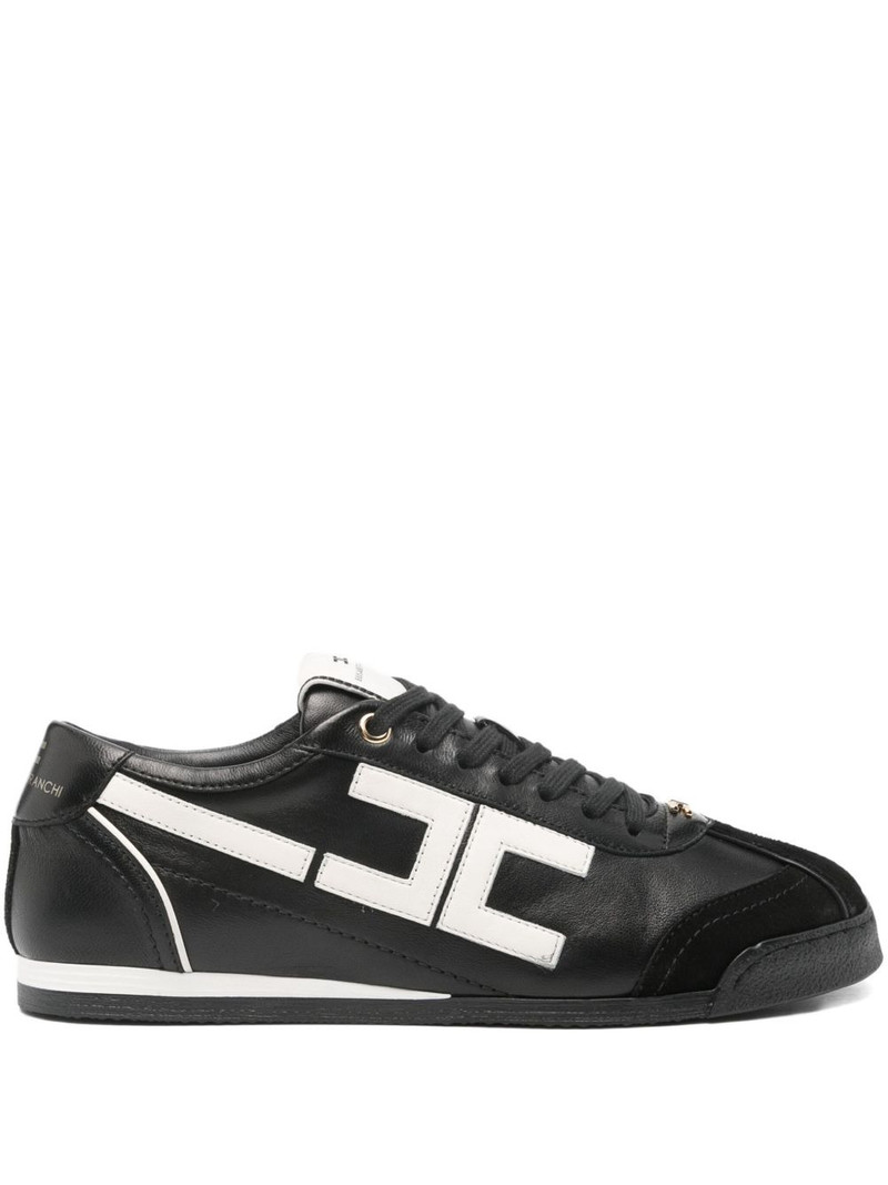 logo-detail leather sneakers 1