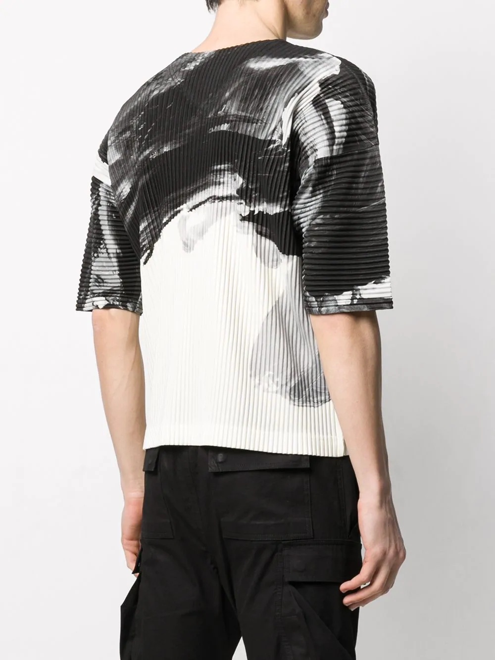 abstract-print ribbed T-shirt - 4