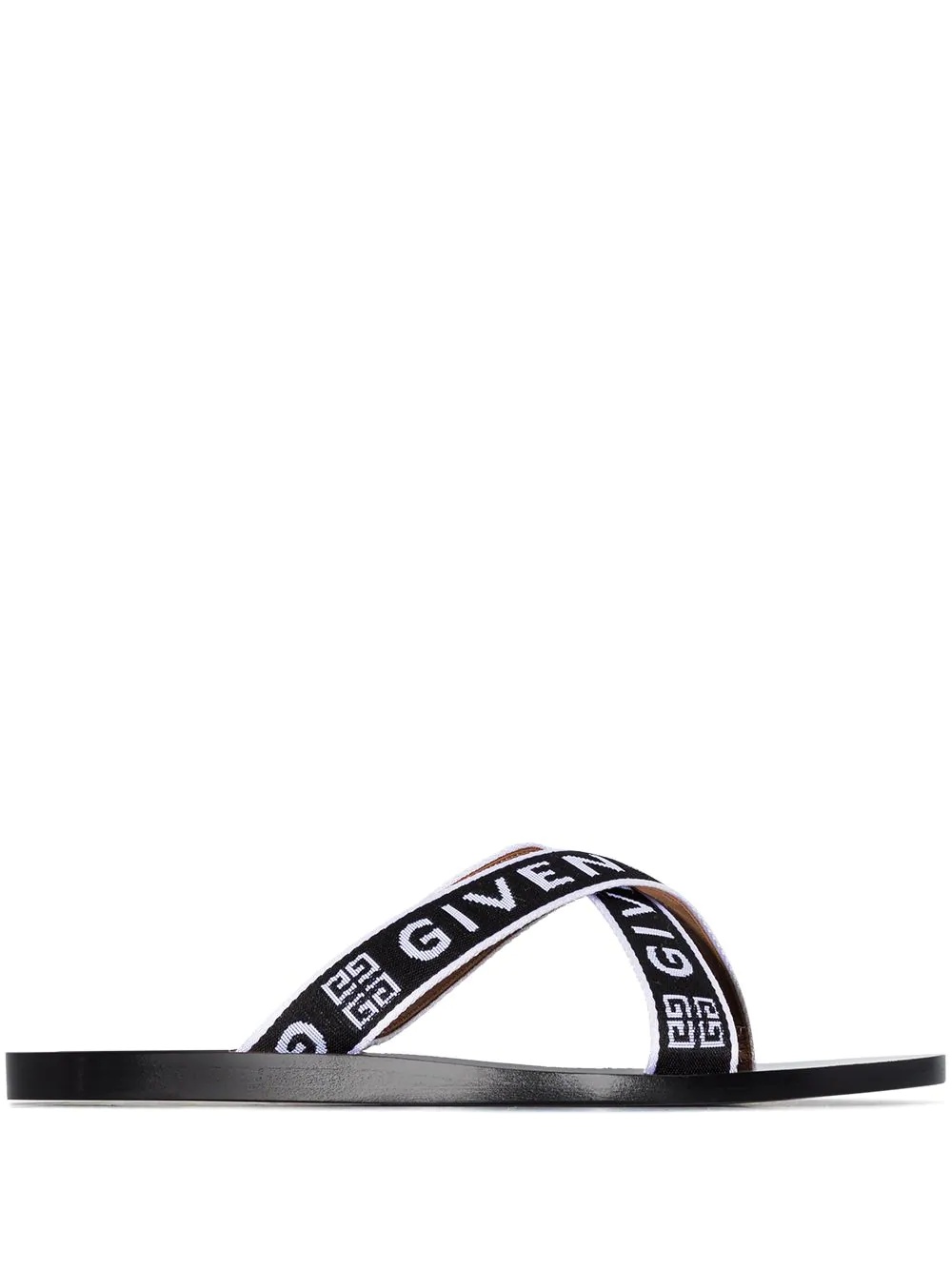 logo-strap flat sandals - 1