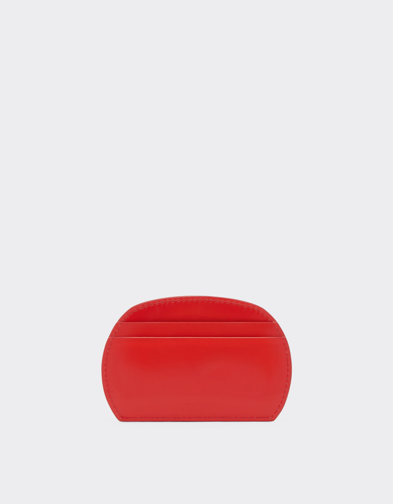 Ferrari Card holder in glossy brushed leather outlook