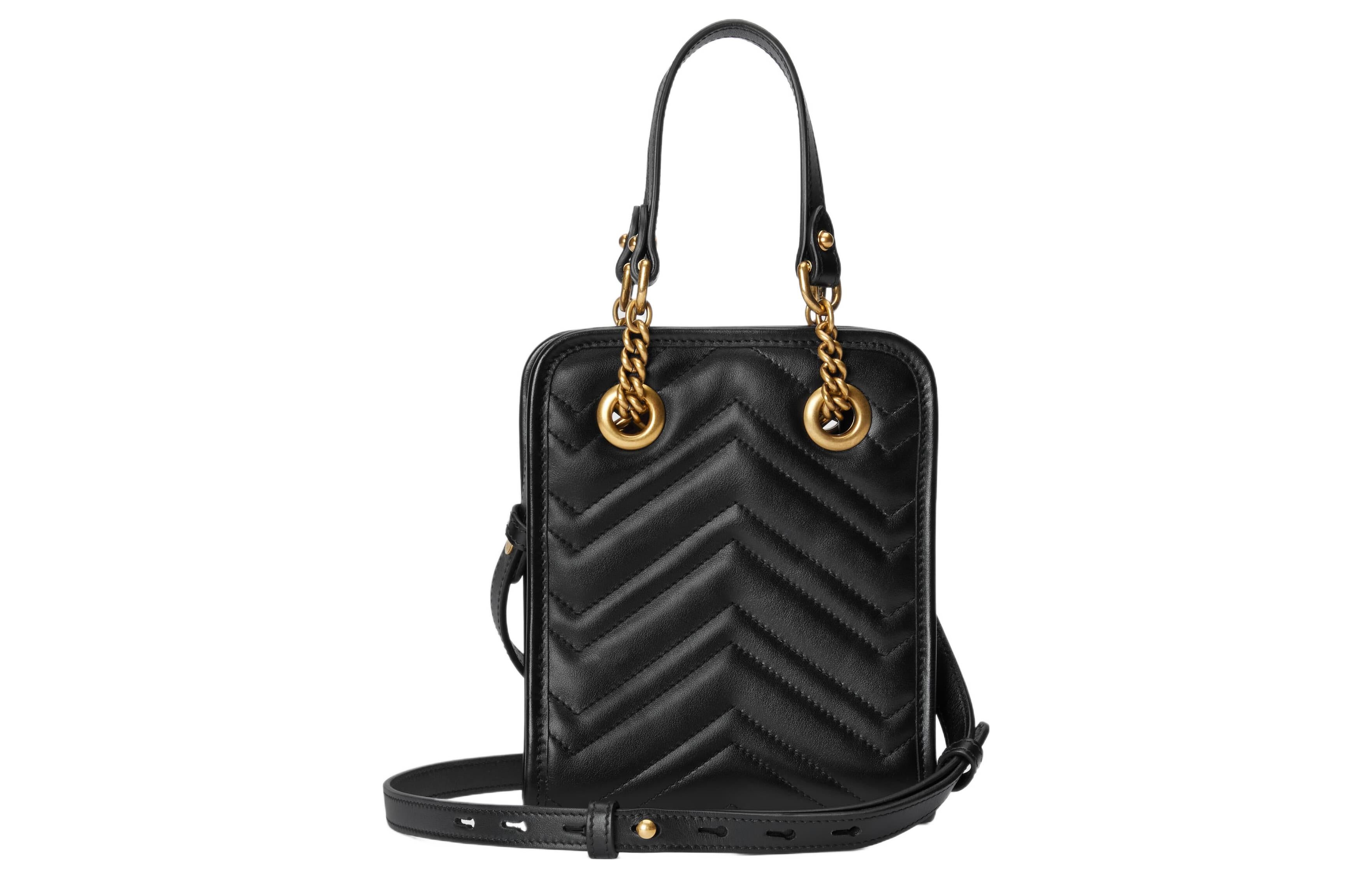 (WMNS) Gucci GG Marmont Matelasse Mini Bag 'Black' 696123-DTDHT-1000 - 3