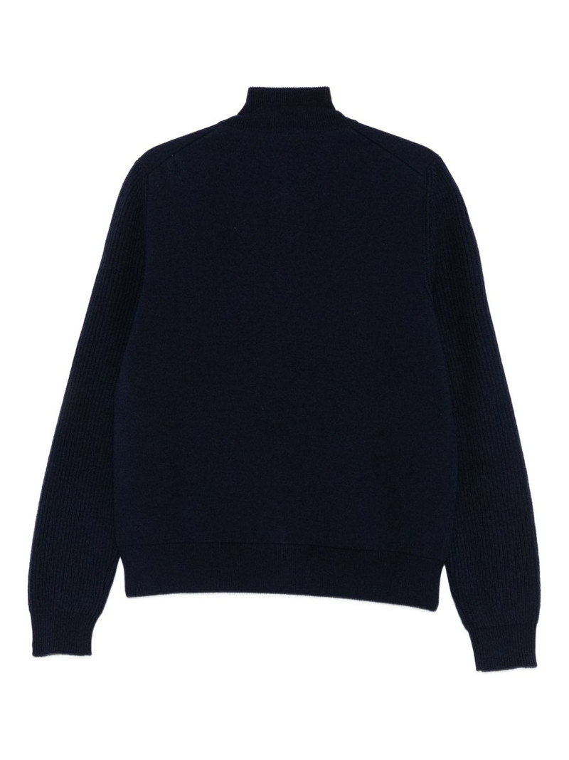 LARDINI ribbed-panel button cardigan outlook