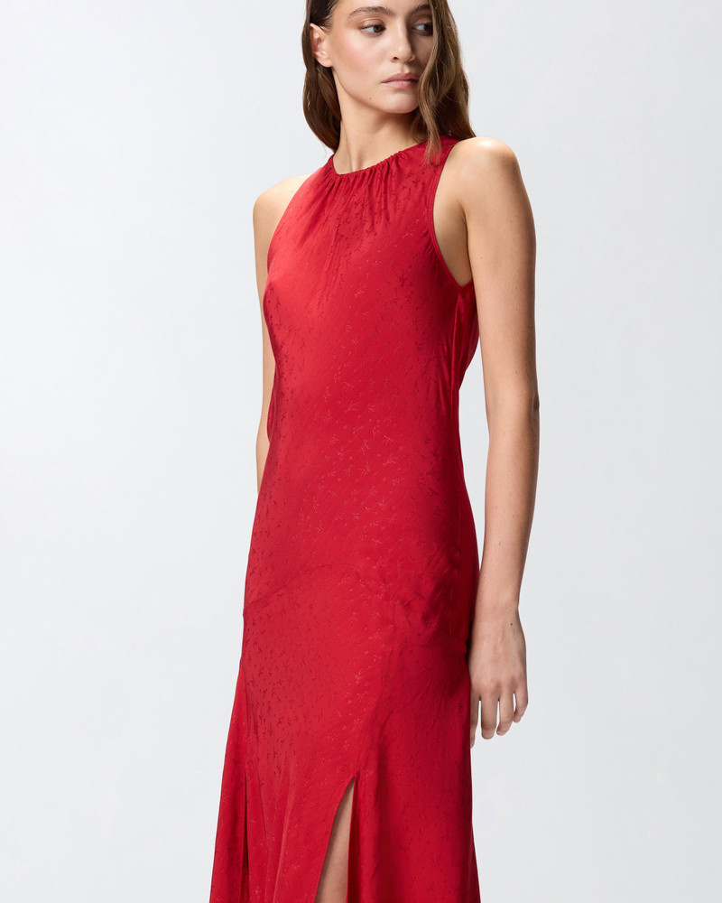LONG VISCOSE JACQUARD DRESS 6