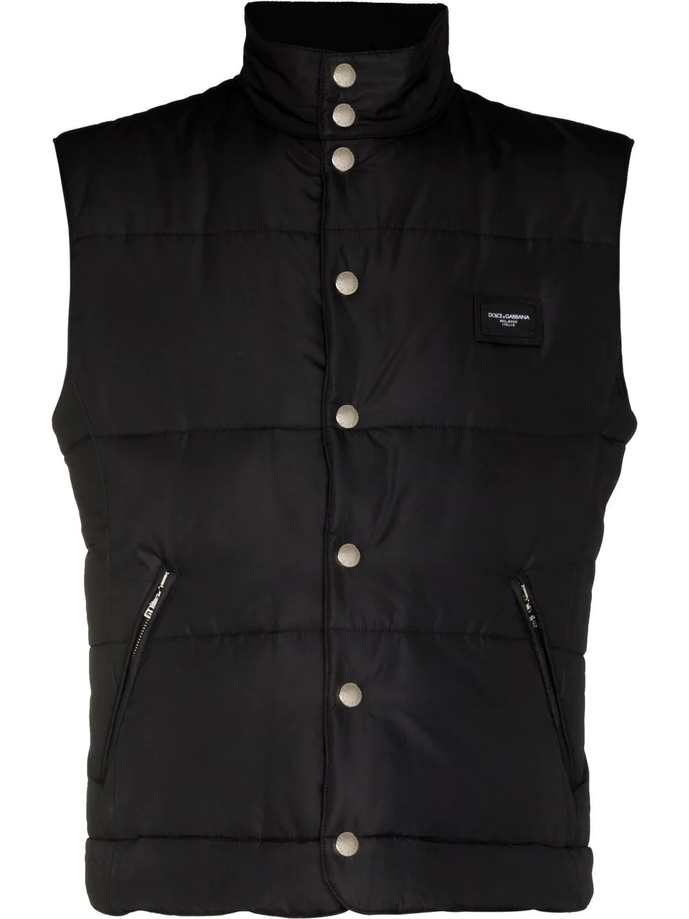 logo-patch padded gilet - 1