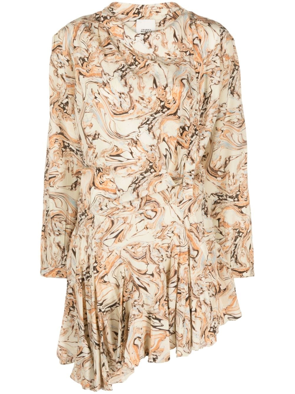 abstract-print silk minidress - 1