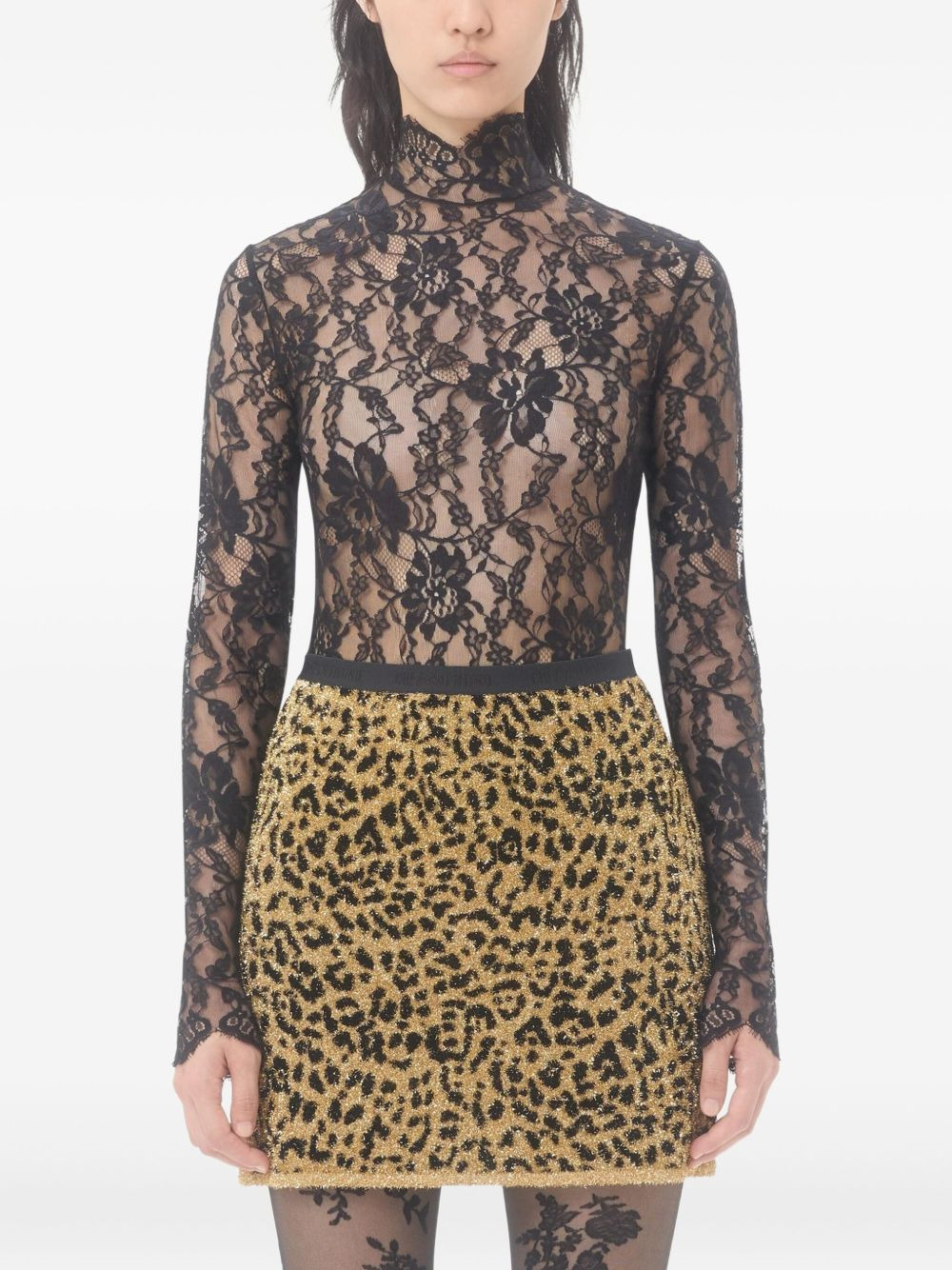 high-neck lace bodysuit - 3