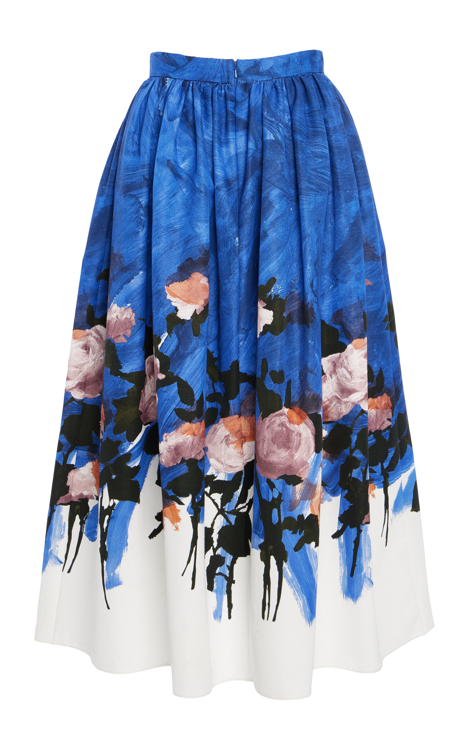 Gathered Cotton-Blend Midi Skirt multi - 5