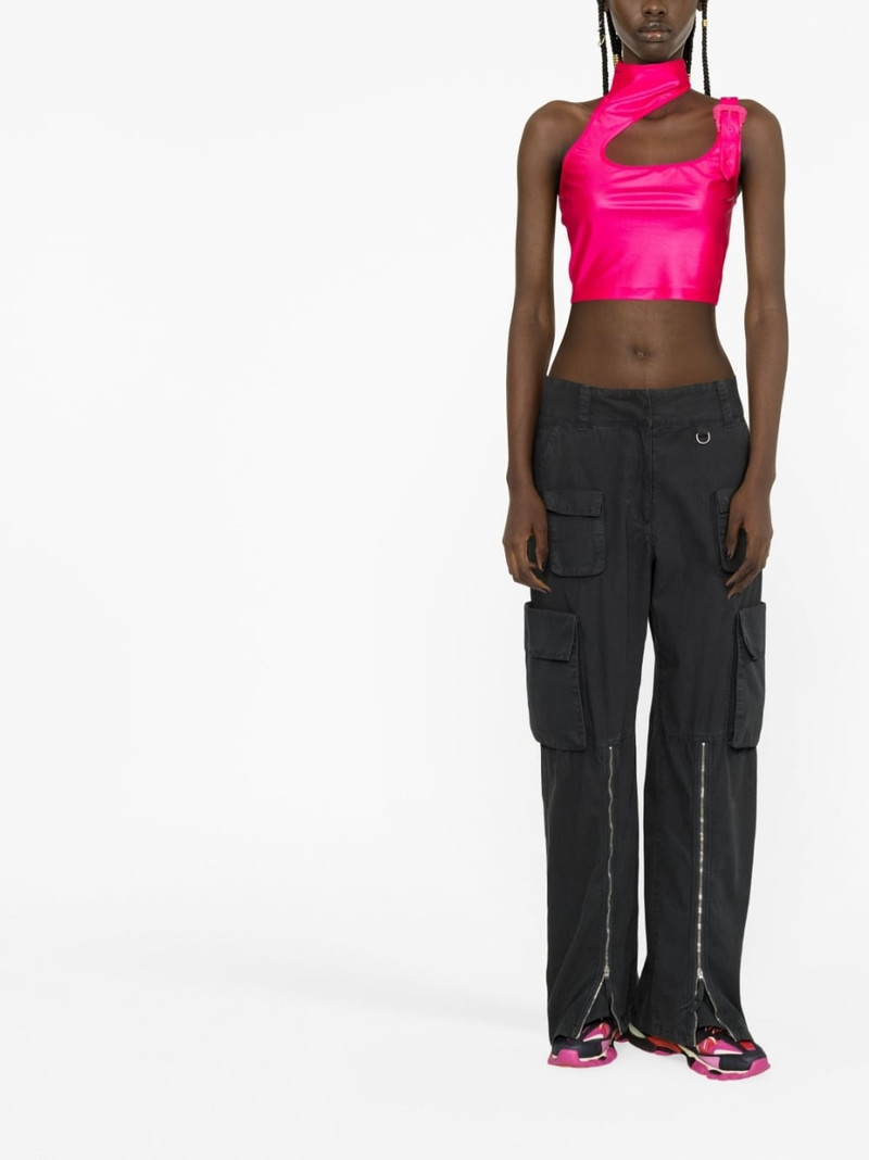 VERSACE JEANS COUTURE Baroque-buckle cropped top outlook