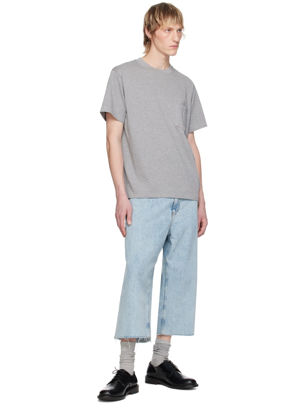 Gray Crewneck T-Shirt - 4