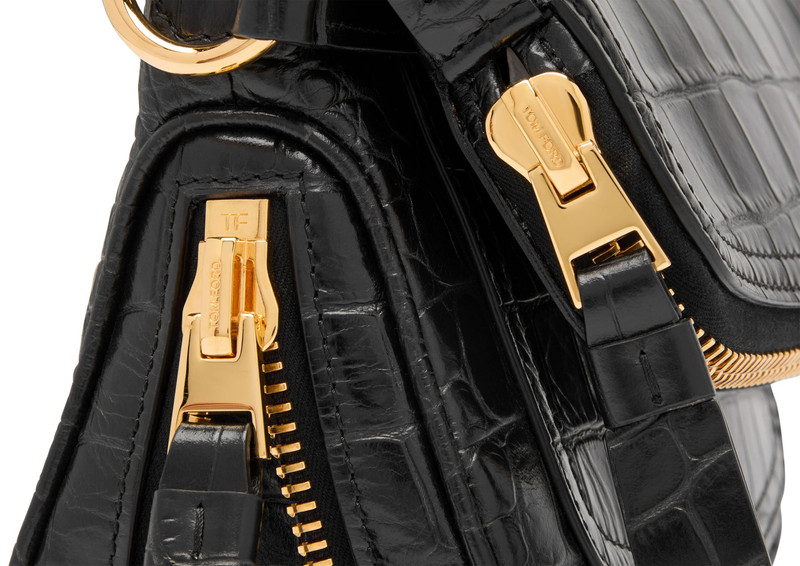 SHINY STAMPED CROCODILE LEATHER JENNIFER MINI BAG 5