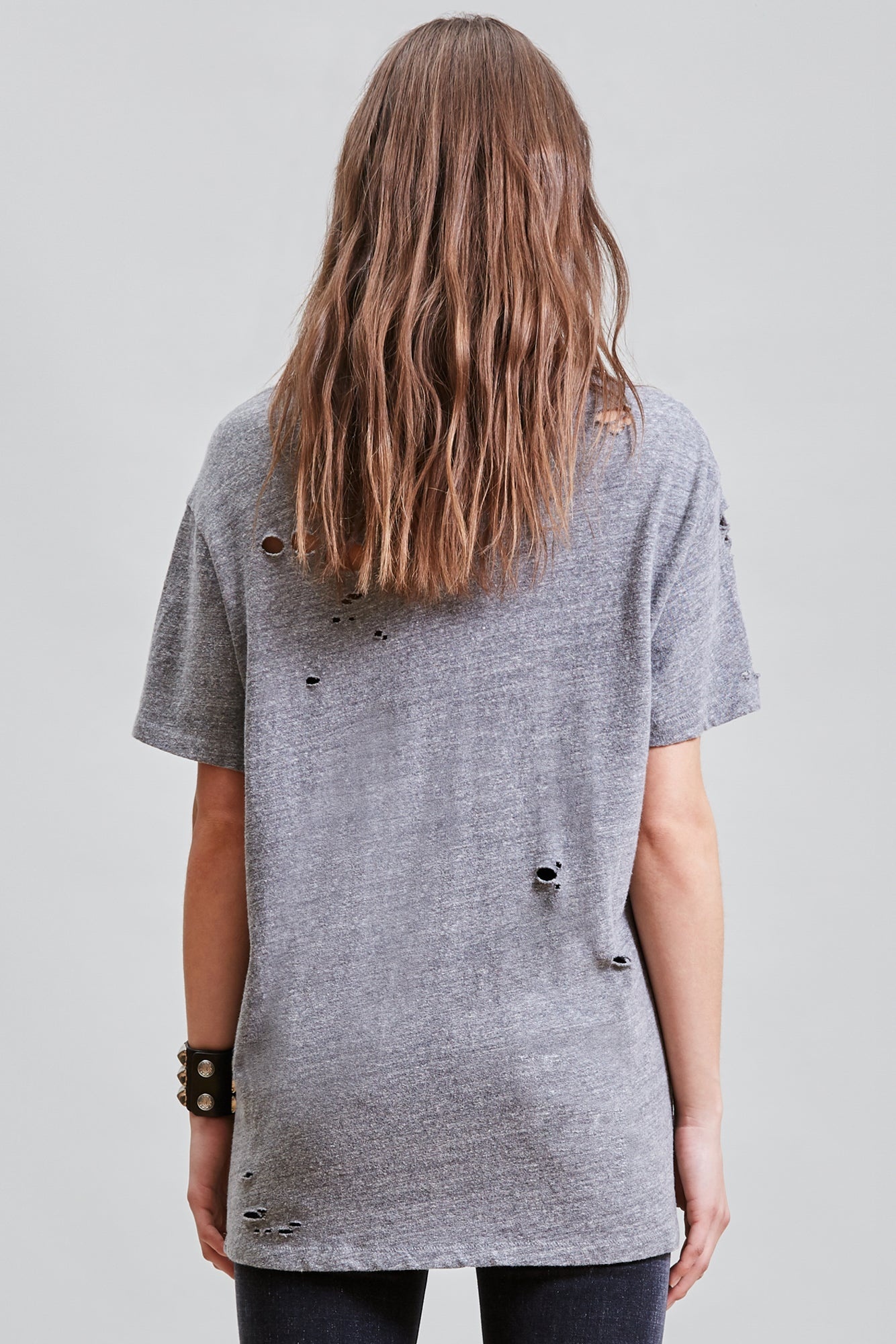 F.U. Ripped Boy T - Heather Grey | R13 Denim Official Site - 3