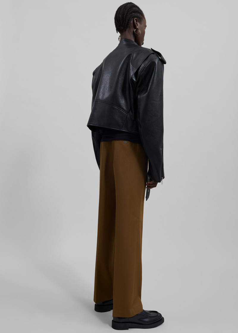 Teagan Boxy Faux Leather Jacket - Black 11