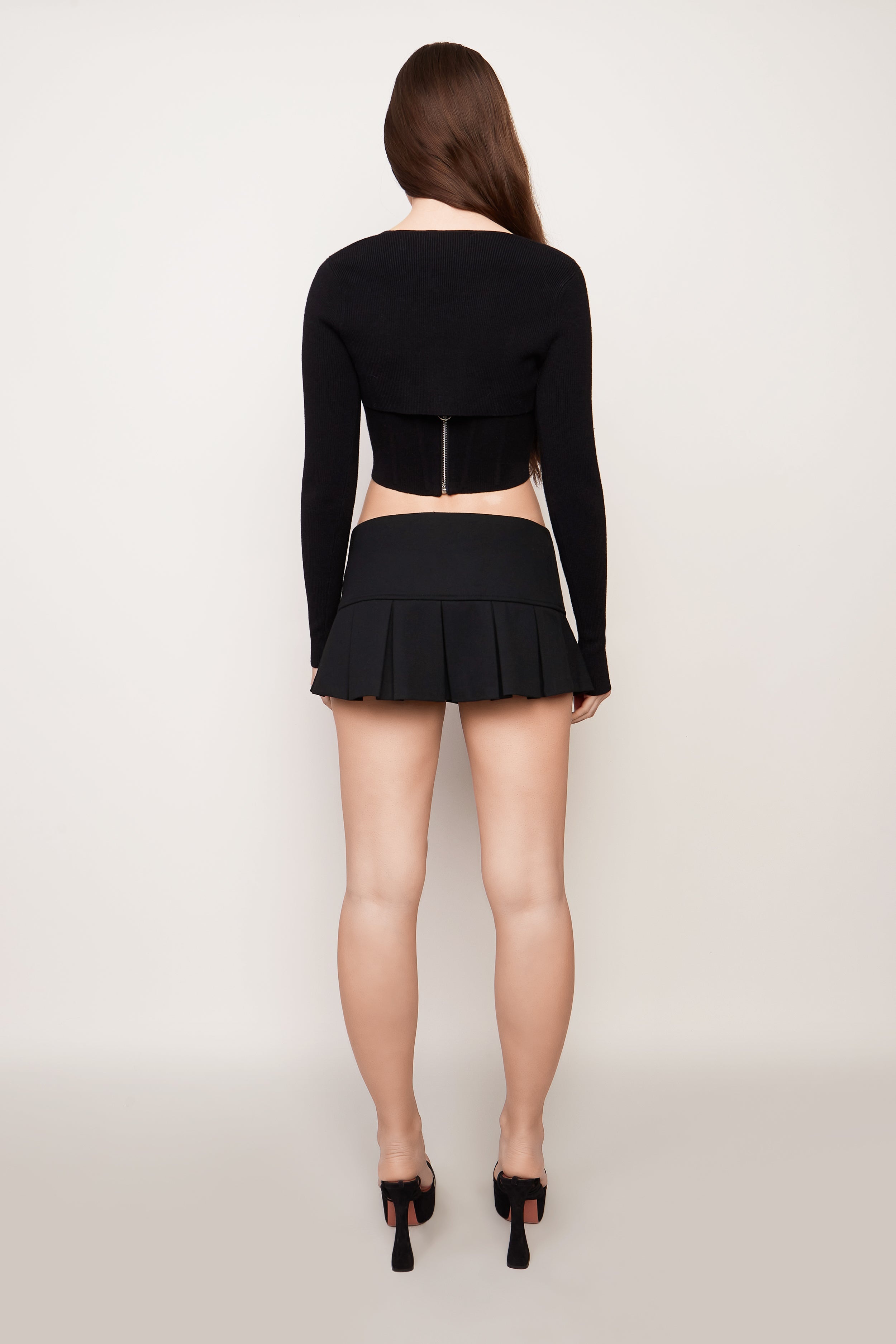 GUIZIO PLEATED MICRO MINI SKIRT | REVERSIBLE