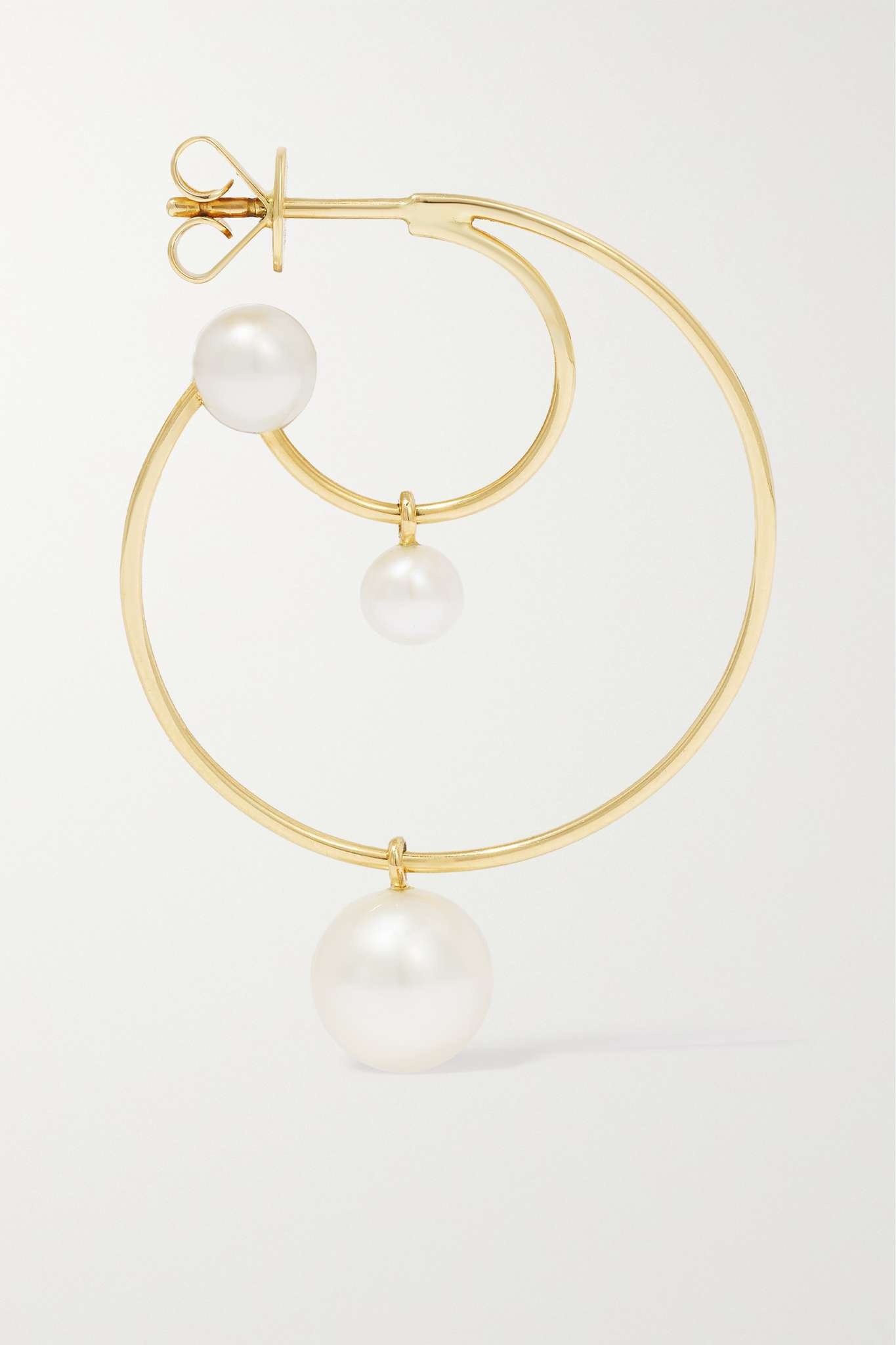 Bain Perle 14-karat gold pearl single hoop earring - 3
